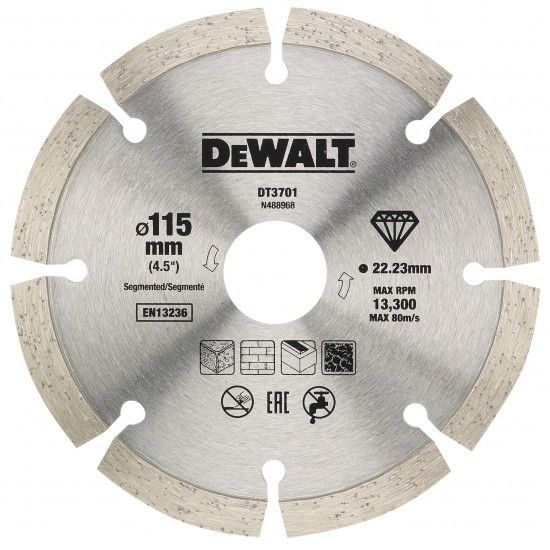 Disco diamantado segmentado 125mm 2 unidades refª DT20455-QZ DEWALT Disco diamantado segmentado 125mm 2 unidades refª DT20455-QZ DEWALT