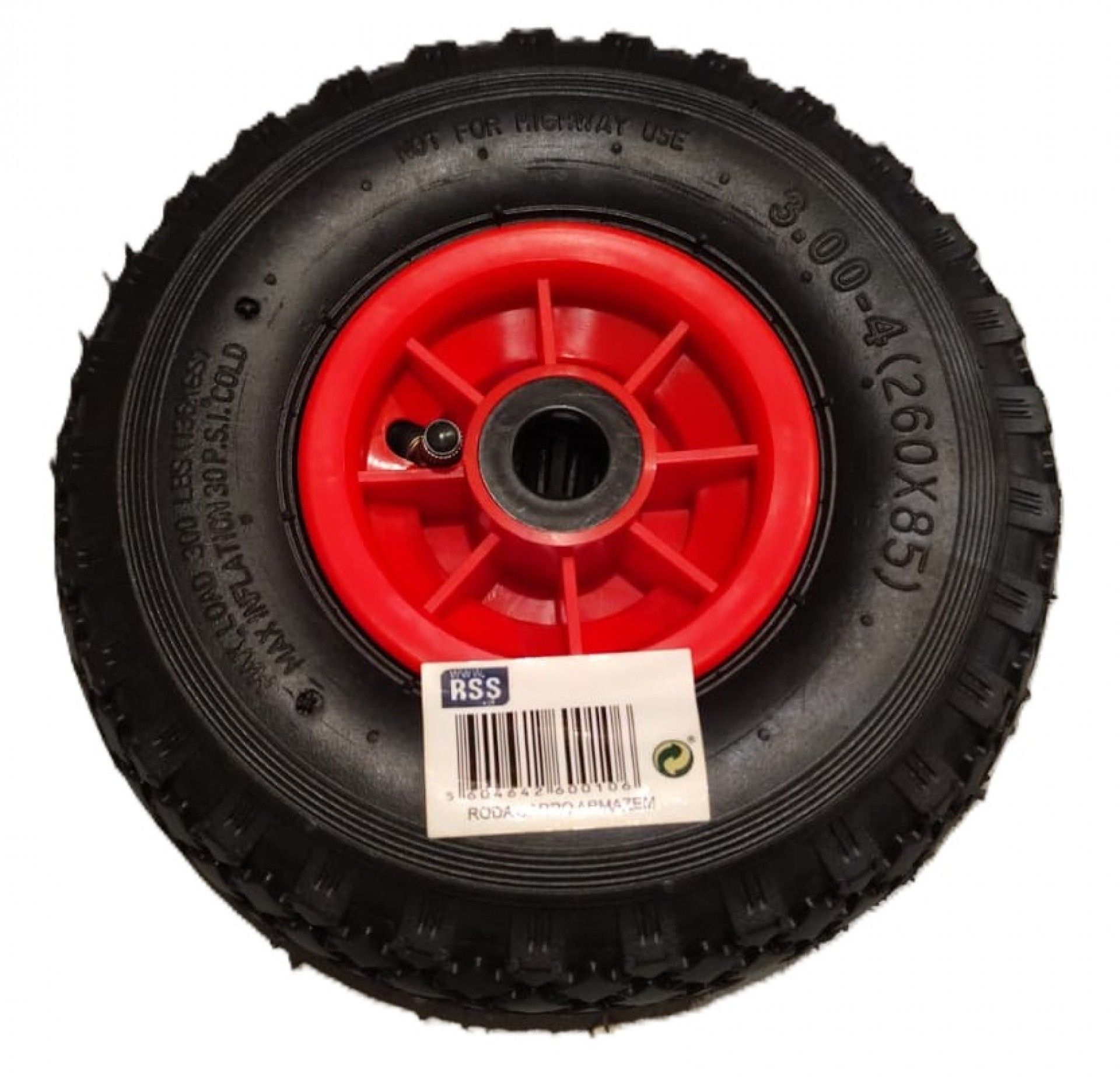 Roda carro de armazém c/rolamento (pmeumática) refª Q0010