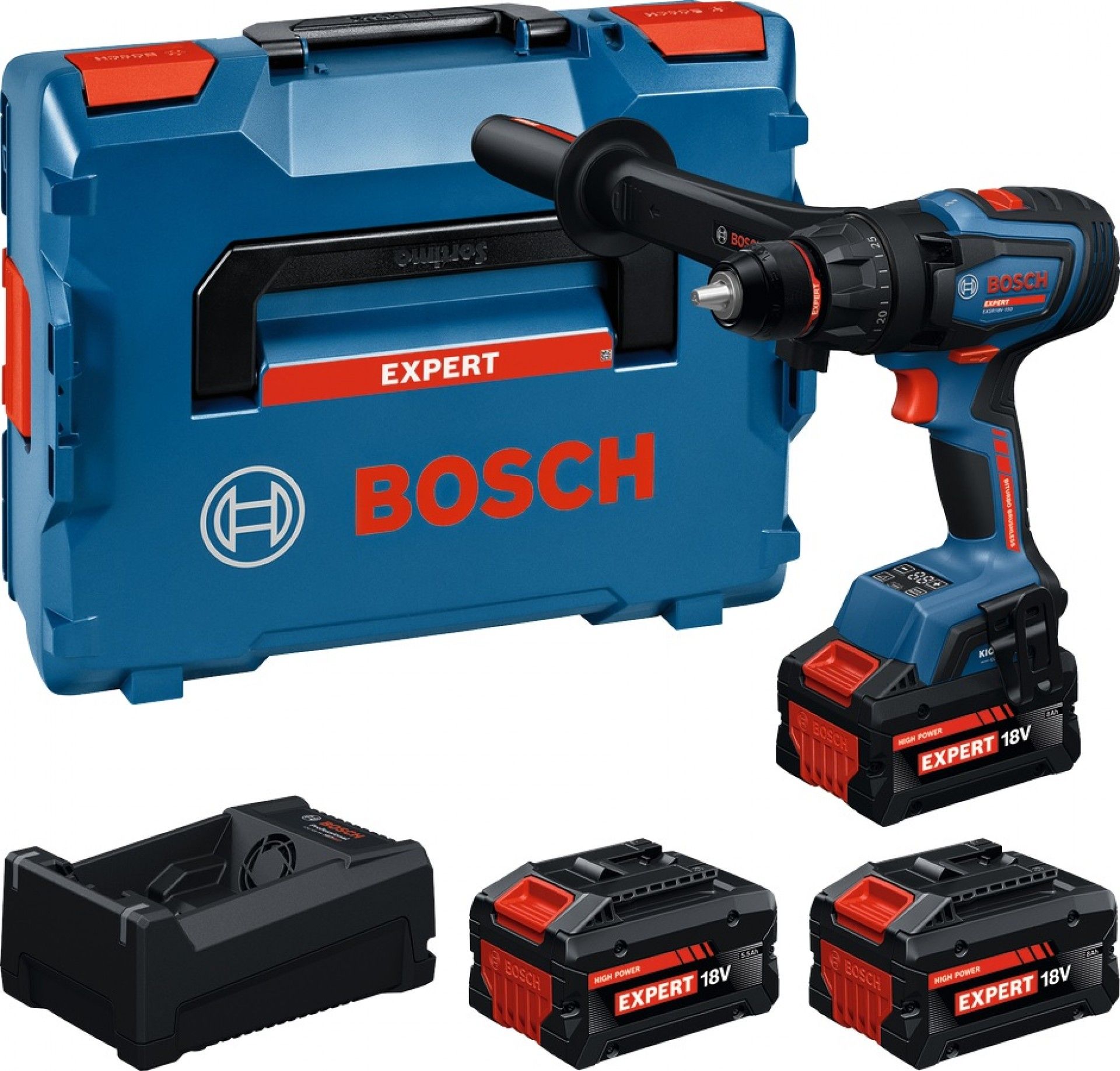 Aparafusadora EXSR18V-150 + 2bat 8.0Ah + 1bat 5.5Ah + carregador + mala Professional refª 06019R2202