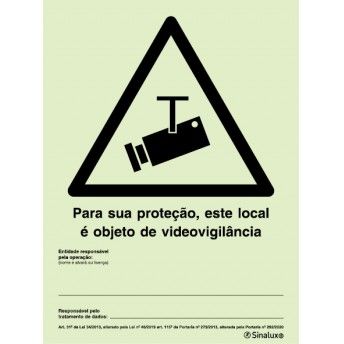 Sinal videovigilângia 200x150 refª P35475 Sinalux Sinal videovigilângia 200x150 refª P35475 Sinalux