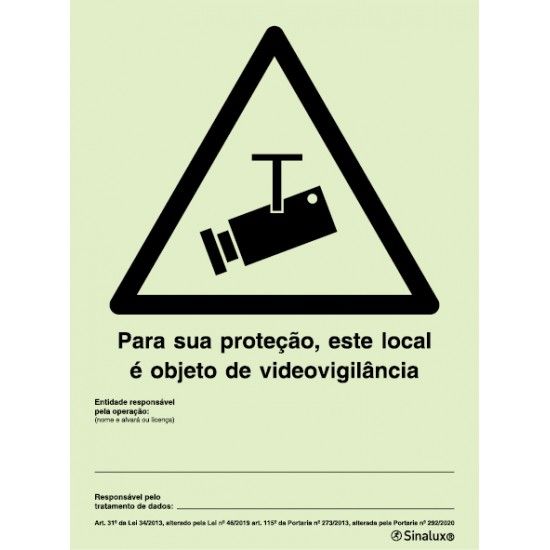 Sinal videovigilângia 200x150 refª P35475 Sinalux Sinal videovigilângia 200x150 refª P35475 Sinalux