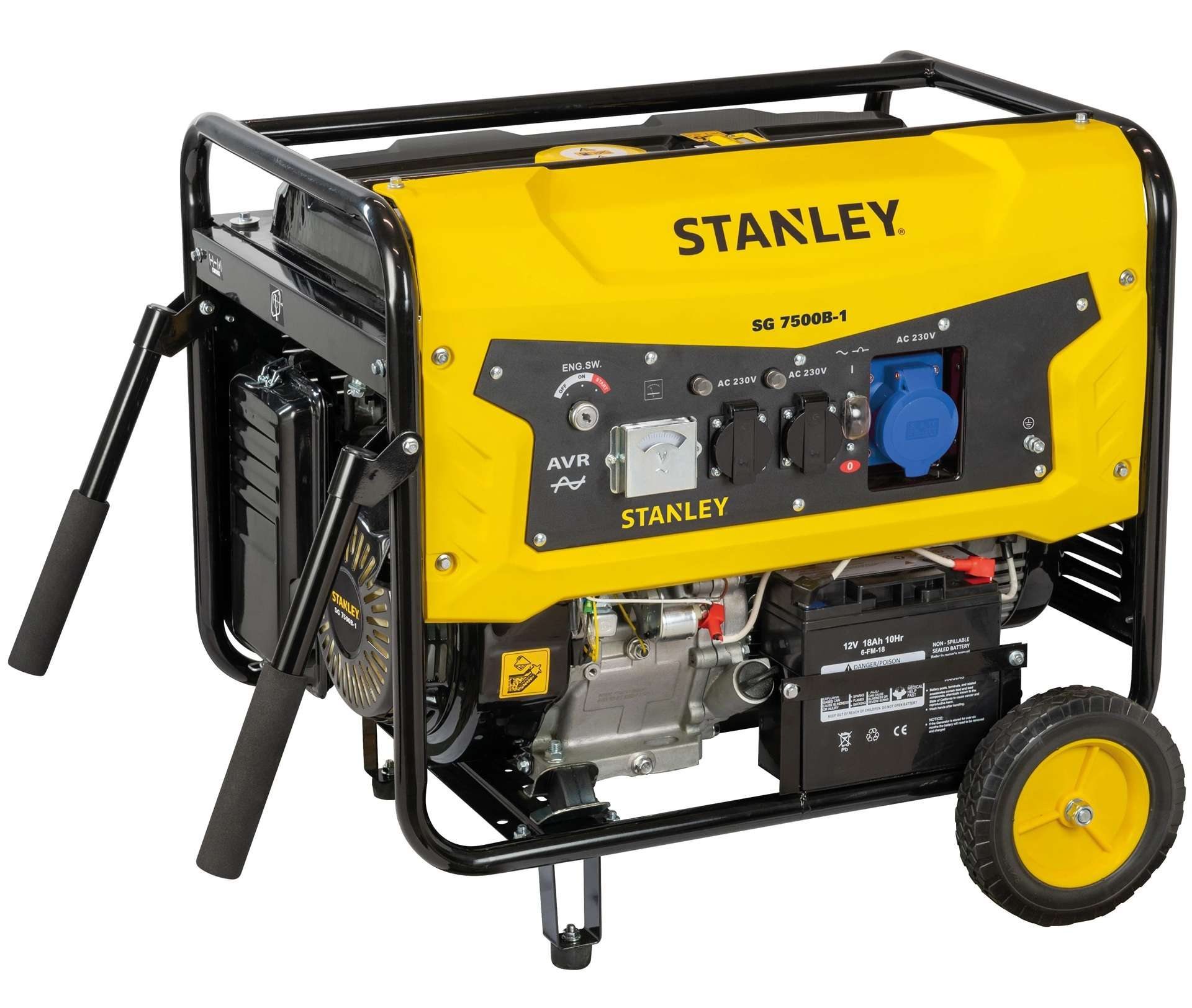 Gerador monofásico 18Hp 7500w AVR refª SG7500-1 STANLEY