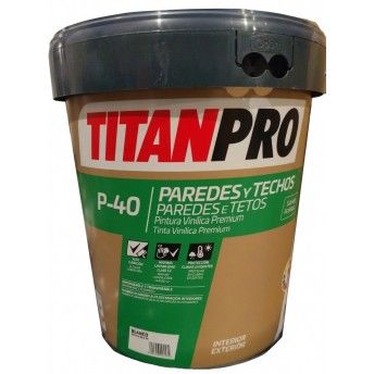 TitanPro P-40 paredes e tetos acetinada Branco 15L refª 5985077 Titan TitanPro P-40 paredes e tetos acetinada Branco 15L refª 5985077 Titan