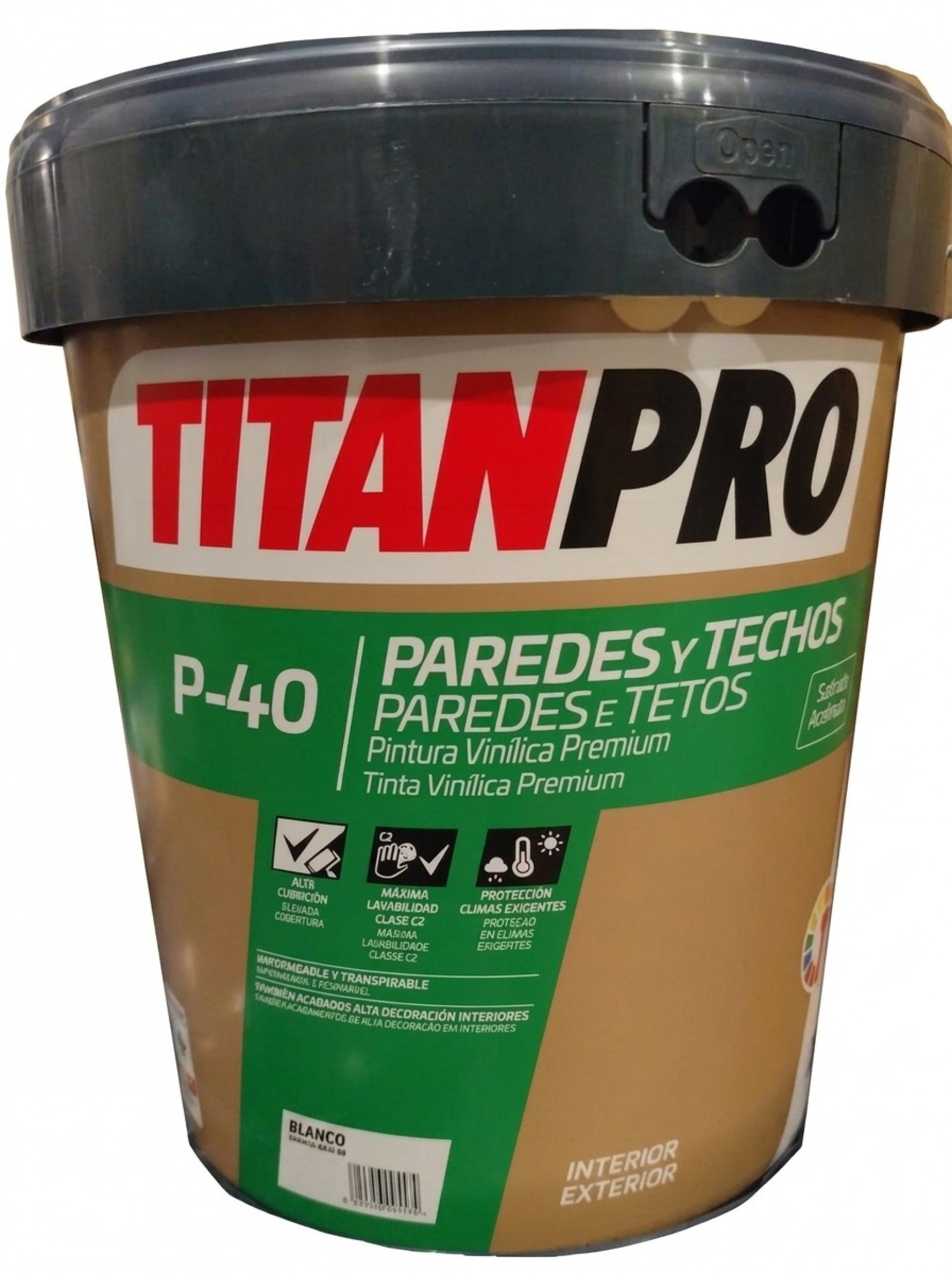 TitanPro P-40 paredes e tetos acetinada Branco 15L refª 5985077 Titan