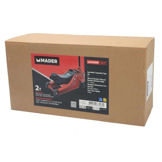 Macaco Rodas, Hidráulico, 2Ton, Rebaixado refª 63588 MADER Macaco Rodas, Hidráulico, 2Ton, Rebaixado refª 63588 MADER