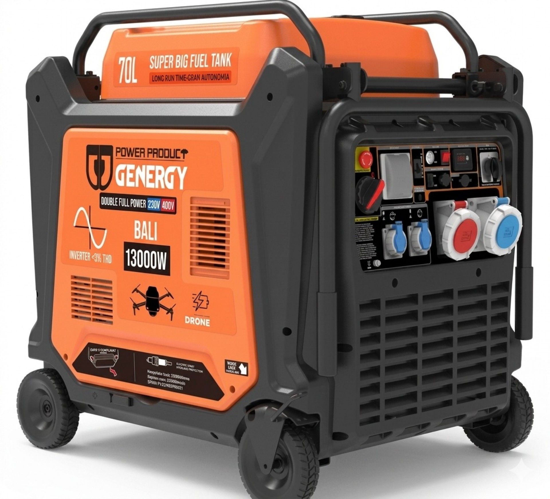 Gerador mono/trifásico Bali 13000W RC-SOL-ATS refª 31032 Genergy