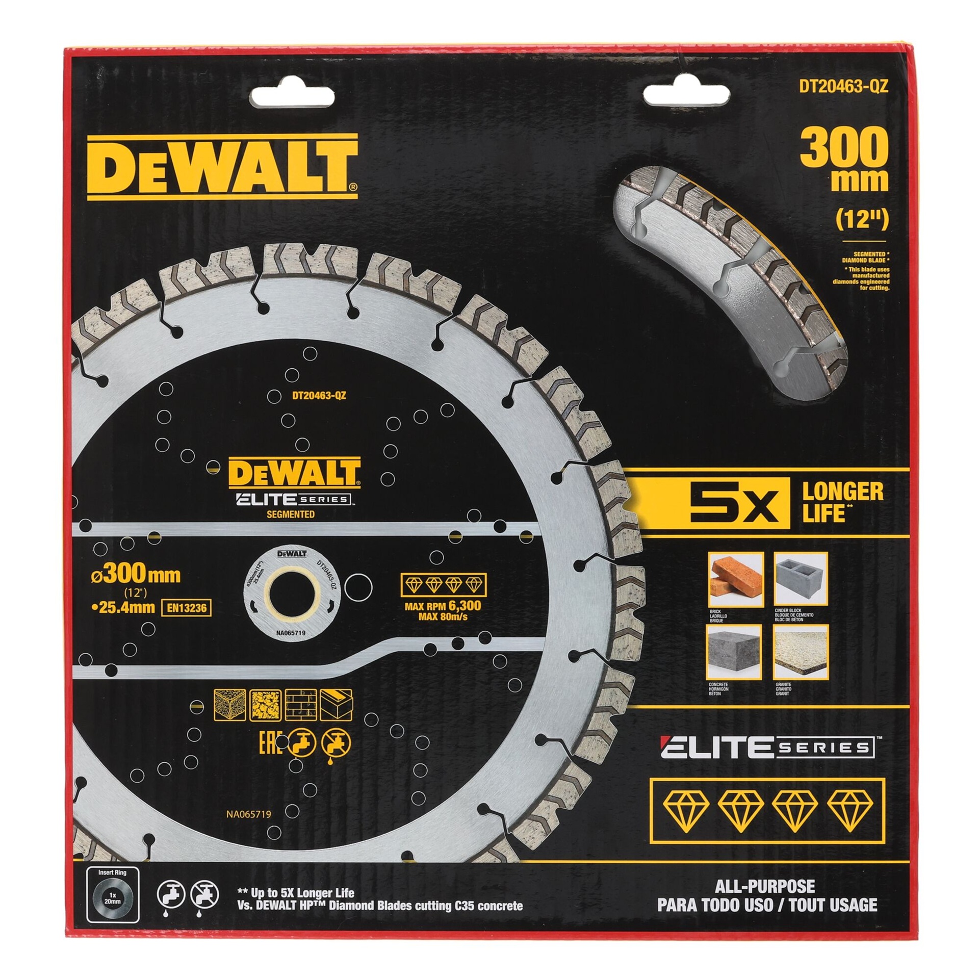 Disco Diamante Elite 300mm Multi-usos refª DT20463-QZ DEWALT