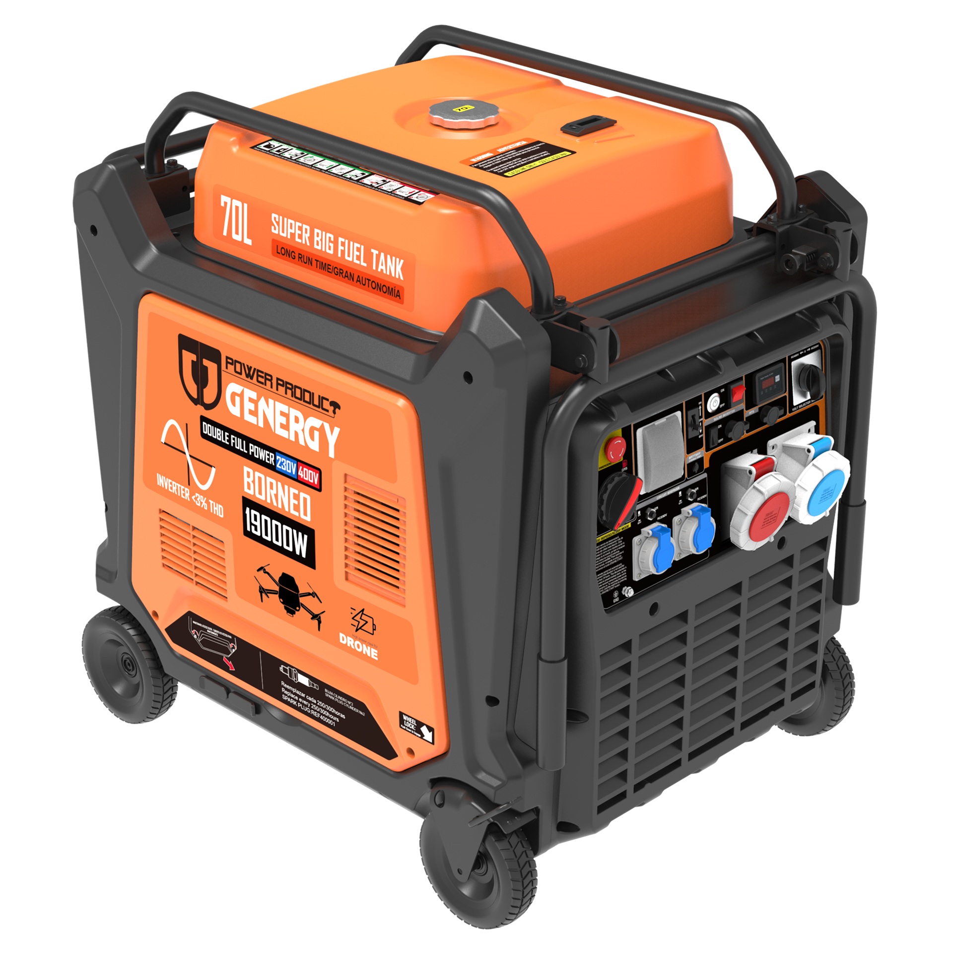 Gerador mono/trifásico Borneo 19000W RC-SOL-ATS refª 31033 Genergy