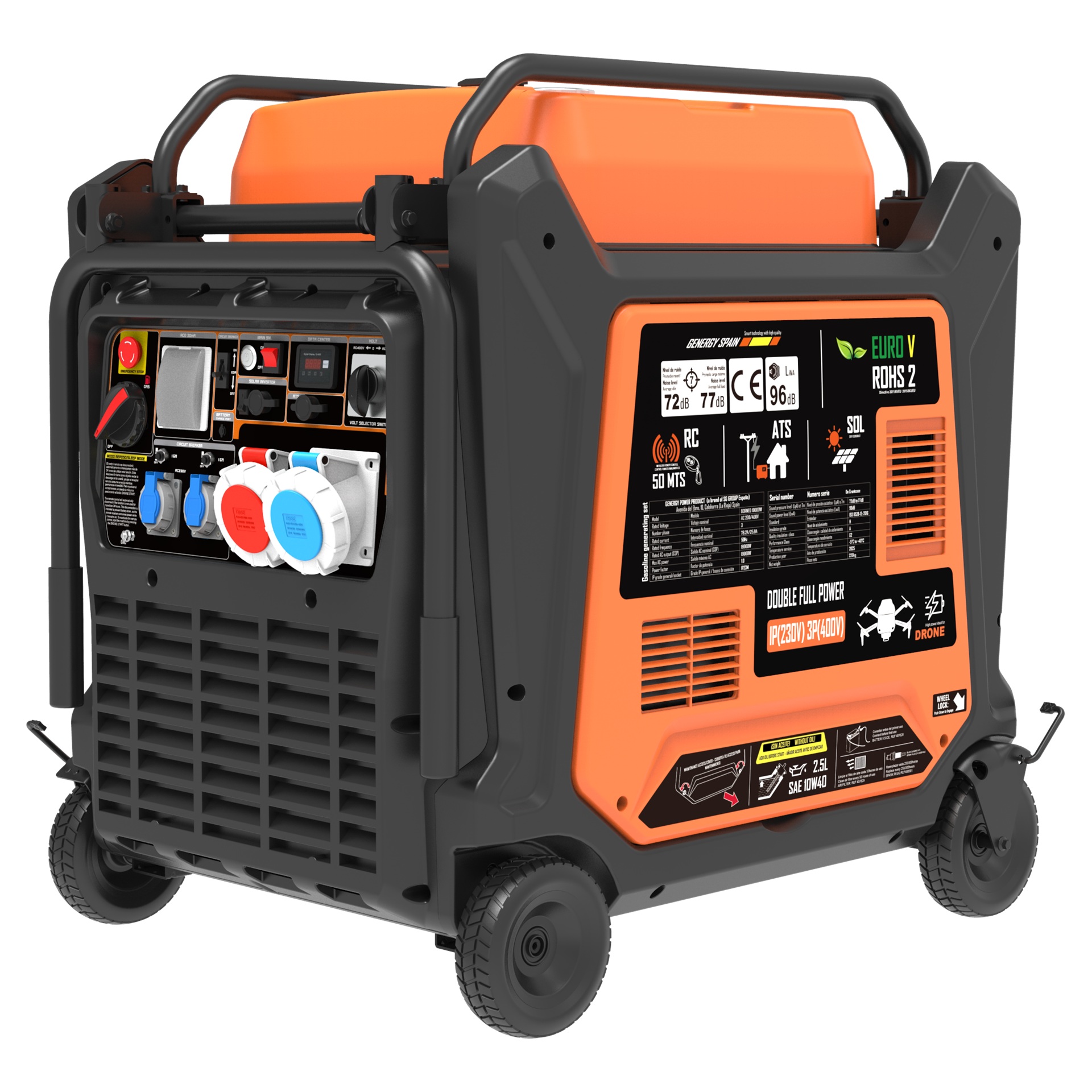 Gerador mono/trifásico Borneo 19000W RC-SOL-ATS refª 31033 Genergy