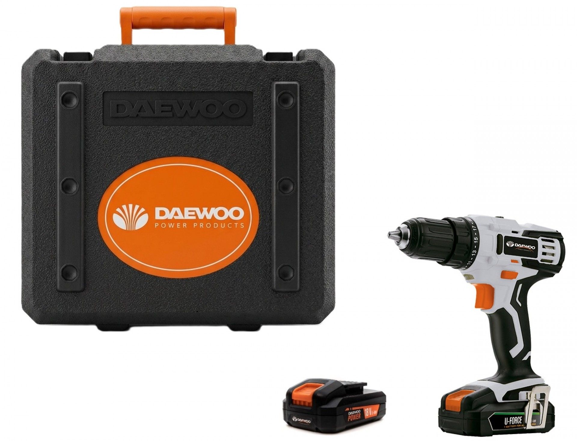 Berbequim 18V + 2 Baterias 2.0Ah + Carregador + Mala refª DALD18-P1CBK Daewoo