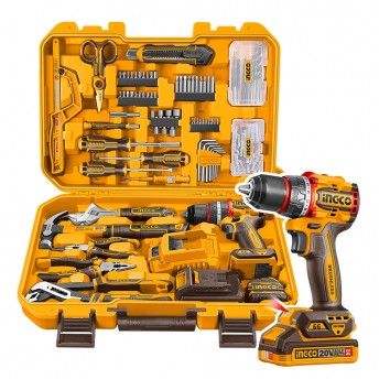 Aparafusadora 20V brushless + bat 2.0Ah, carregador e mala ferramentas 166pç refª HKTHP41662E IngCo Aparafusadora 20V brushless + bat 2.0Ah, carregador e mala ferramentas 166pç refª HKTHP41662E IngCo