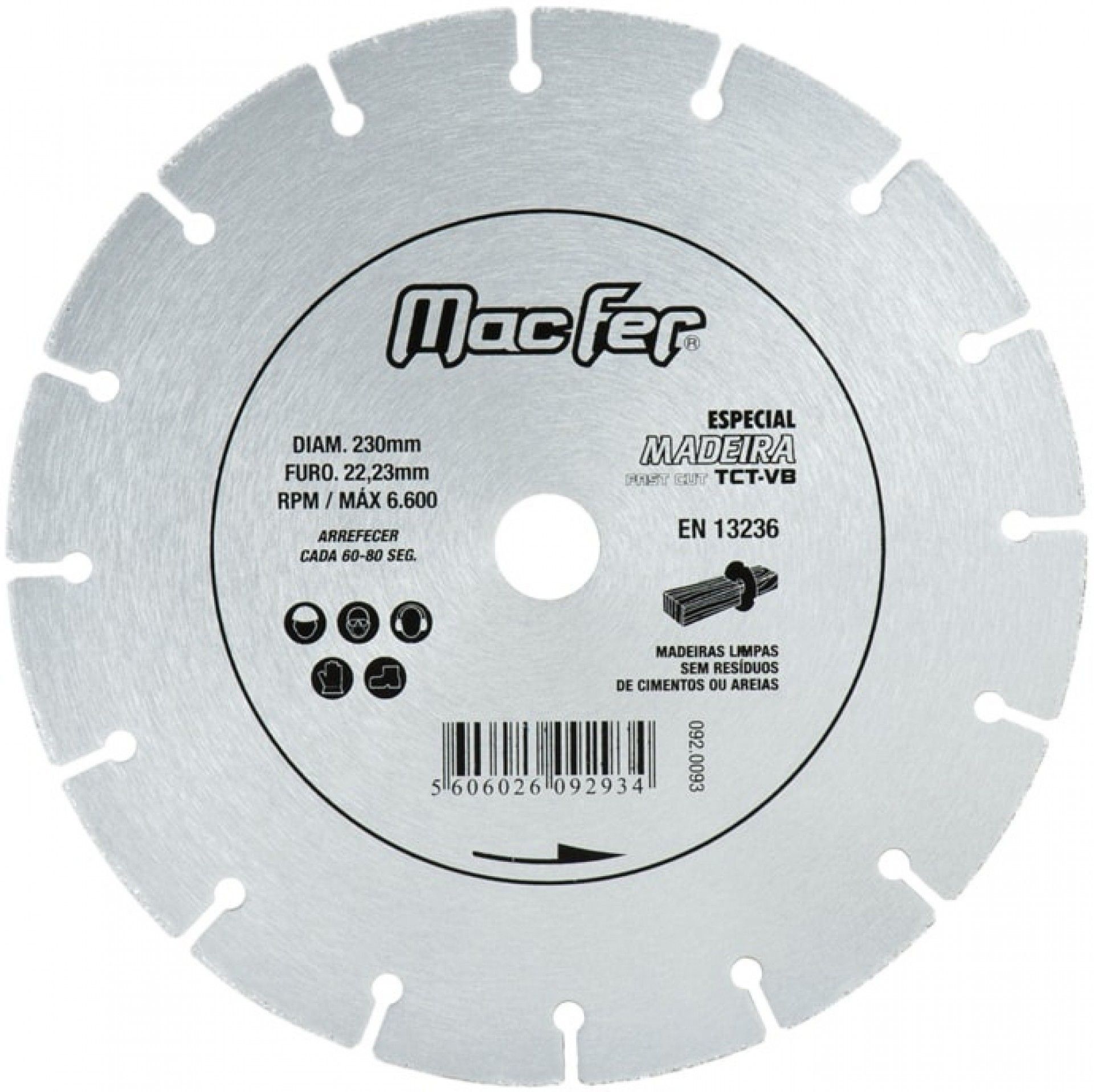 Disco diamantado p/madeira 125mm refª 092.0292 MACFER
