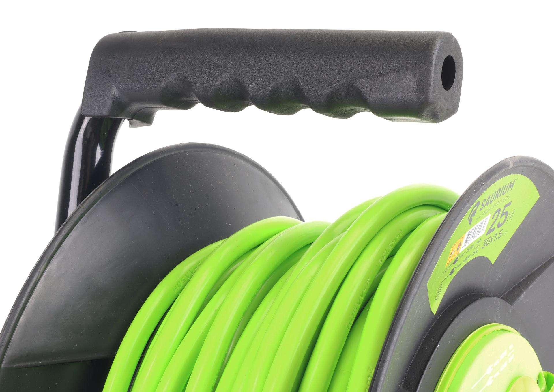 Extensão Elétrica, com Enrolador, 25m, 3G x 1,5mm² refª 89297 SAURIUM