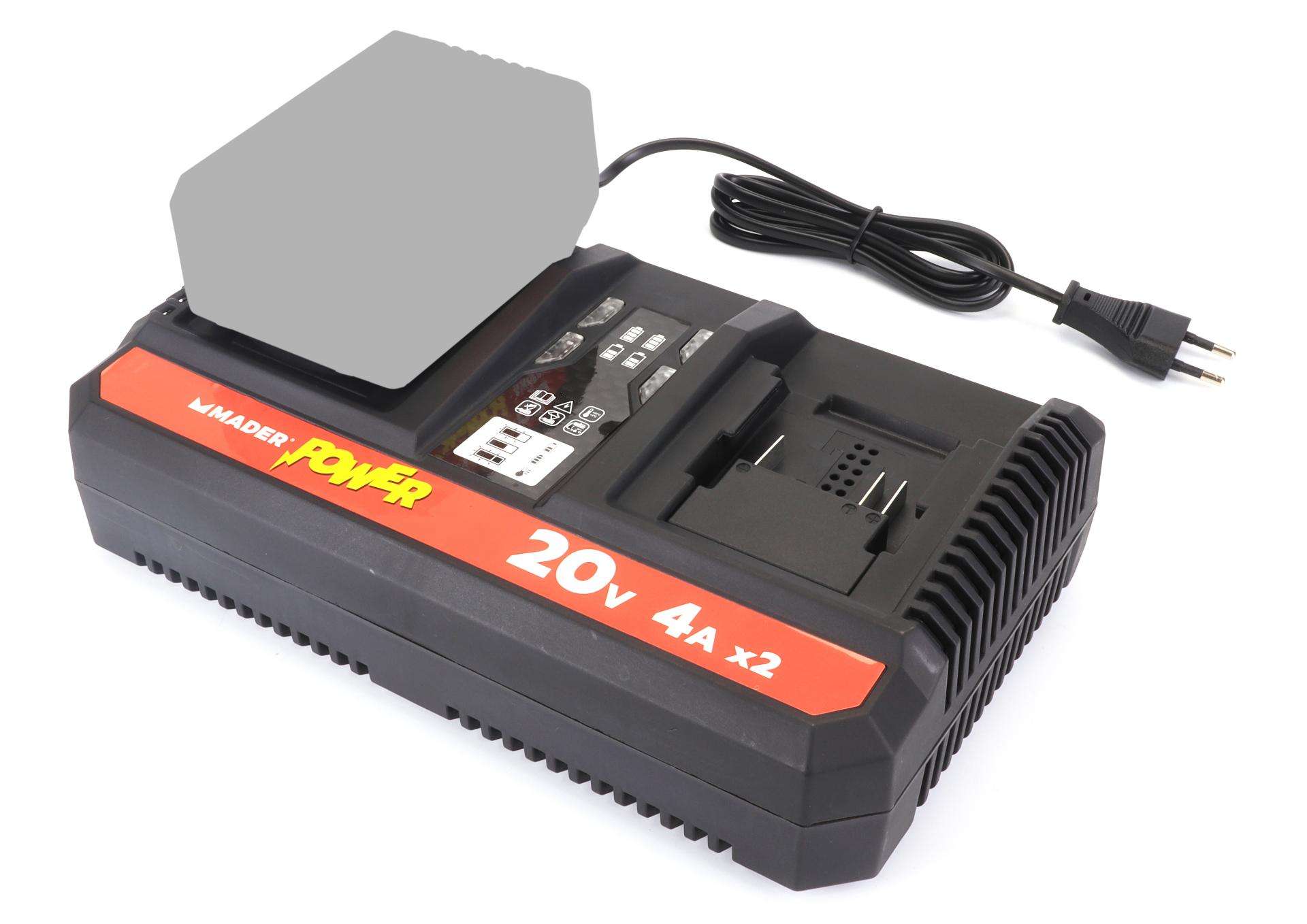 Carregador para Bateria, Duplo, 20V, 2x4A - MADER POWER® refª 74700 MADER