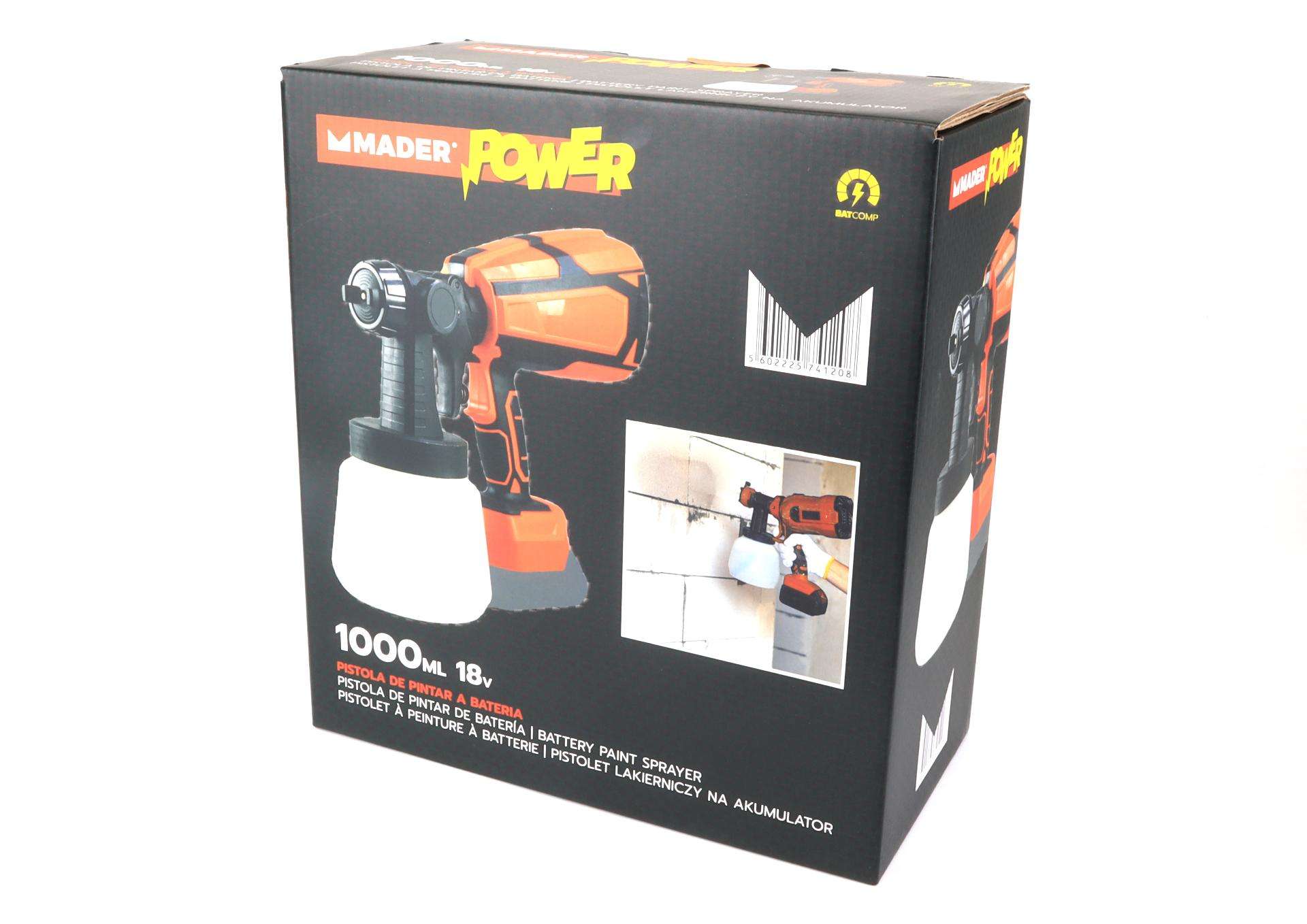 Pistola de Pintura, a Bateria, 18V, 1L - MADER POWER® refª 74120 MADER