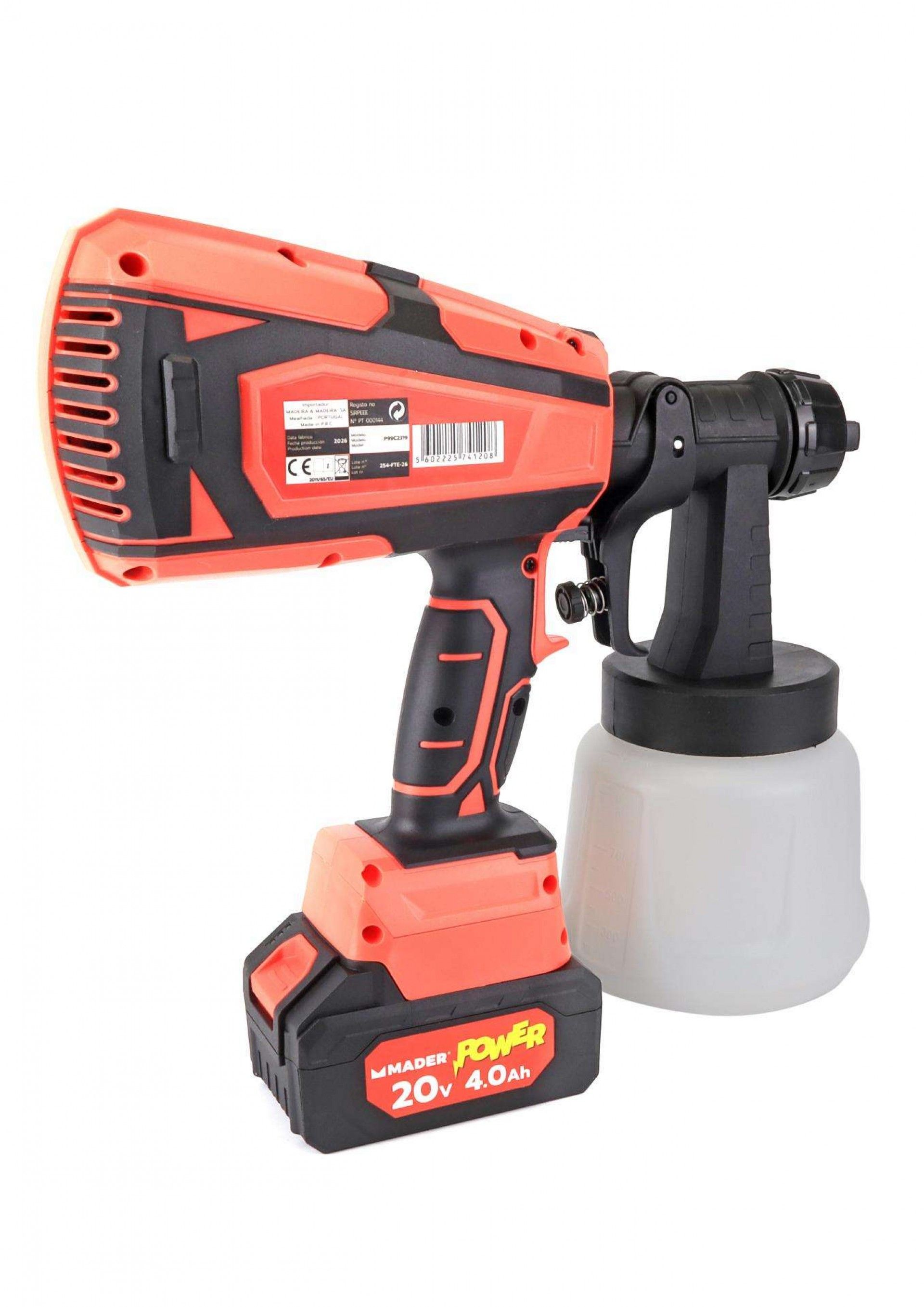 Pistola de Pintura, a Bateria, 18V, 1L - MADER POWER® refª 74120 MADER