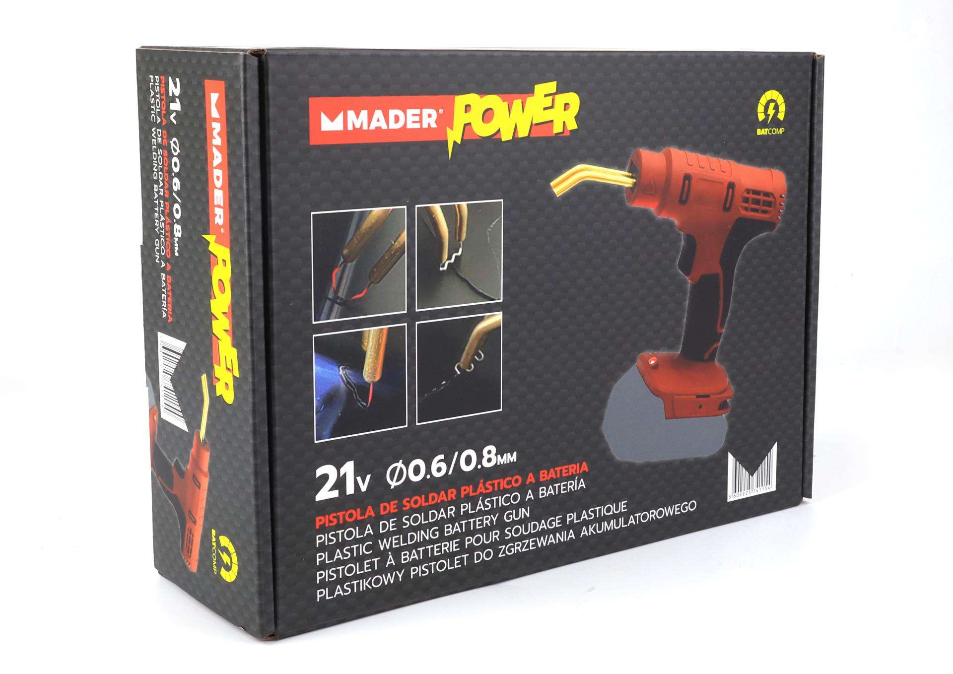 Pistola de Soldar Plástico, a Bateria, 21V, Ø0.6/0.8mm - MADER POWER® refª 74115 MADER