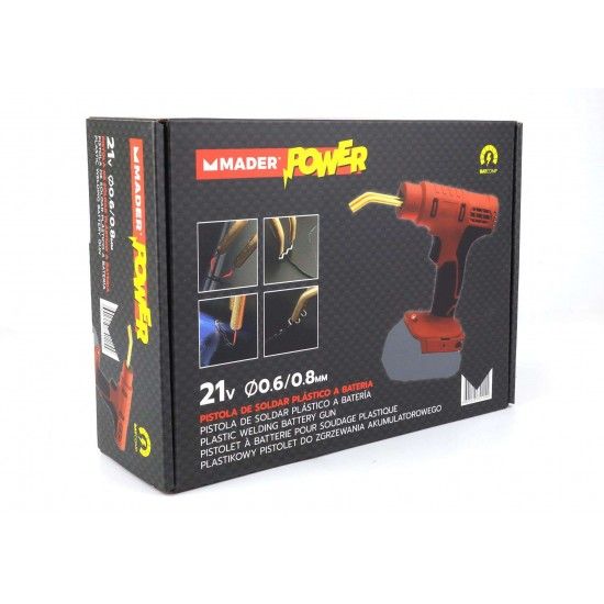 Pistola de Soldar Plástico, a Bateria, 21V, Ø0.6/0.8mm - MADER POWER® refª 74115 MADER Pistola de Soldar Plástico, a Bateria, 21V, Ø0.6/0.8mm - MADER POWER® refª 74115 MADER