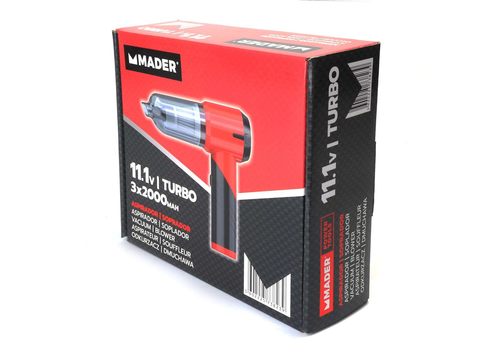 Aspirador / Soprador Turbo,3x2Ah, 11.1V - MADER POWER® refª 73823 MADER
