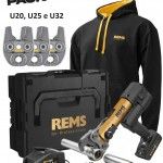 Kit prensadora Akku-Press E 22V ACC Oro Bateria 2.5Ah, carregador, L-box [576017 RG220]+ 3Tenazes (U