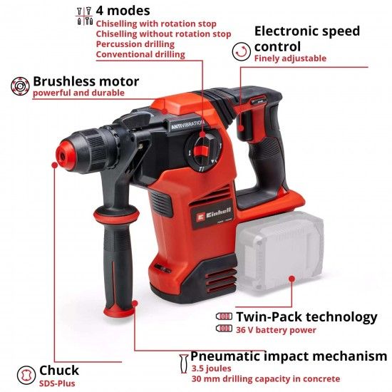 Martelo Perfurador TP-HD 36/30 Li BL +4 refª 4513983 Einhell Martelo Perfurador TP-HD 36/30 Li BL +4 refª 4513983 Einhell