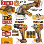 Pack Aparafusadora + Chave impacto + Rebarbadora + 2bat 4Ah + carregador + mala refª CKLI20358E Ing Pack Aparafusadora + Chave impacto + Rebarbadora + 2bat 4Ah + carregador + mala refª CKLI20358E Ing