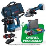 Kit ferramentas a bateria Rebarbadora GWS 18V-8 + Martelo GBH 18V-22 Professional + Oferta ProDeals 