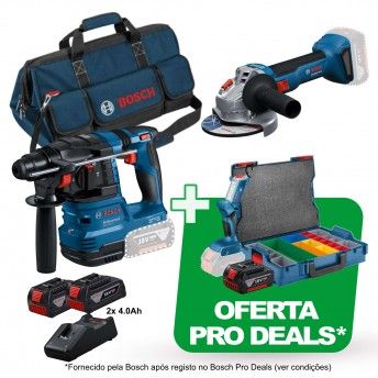 Kit ferramentas a bateria Rebarbadora GWS 18V-8 + Martelo GBH 18V-22 Professional + Oferta ProDeals Kit ferramentas a bateria Rebarbadora GWS 18V-8 + Martelo GBH 18V-22 Professional + Oferta ProDeals