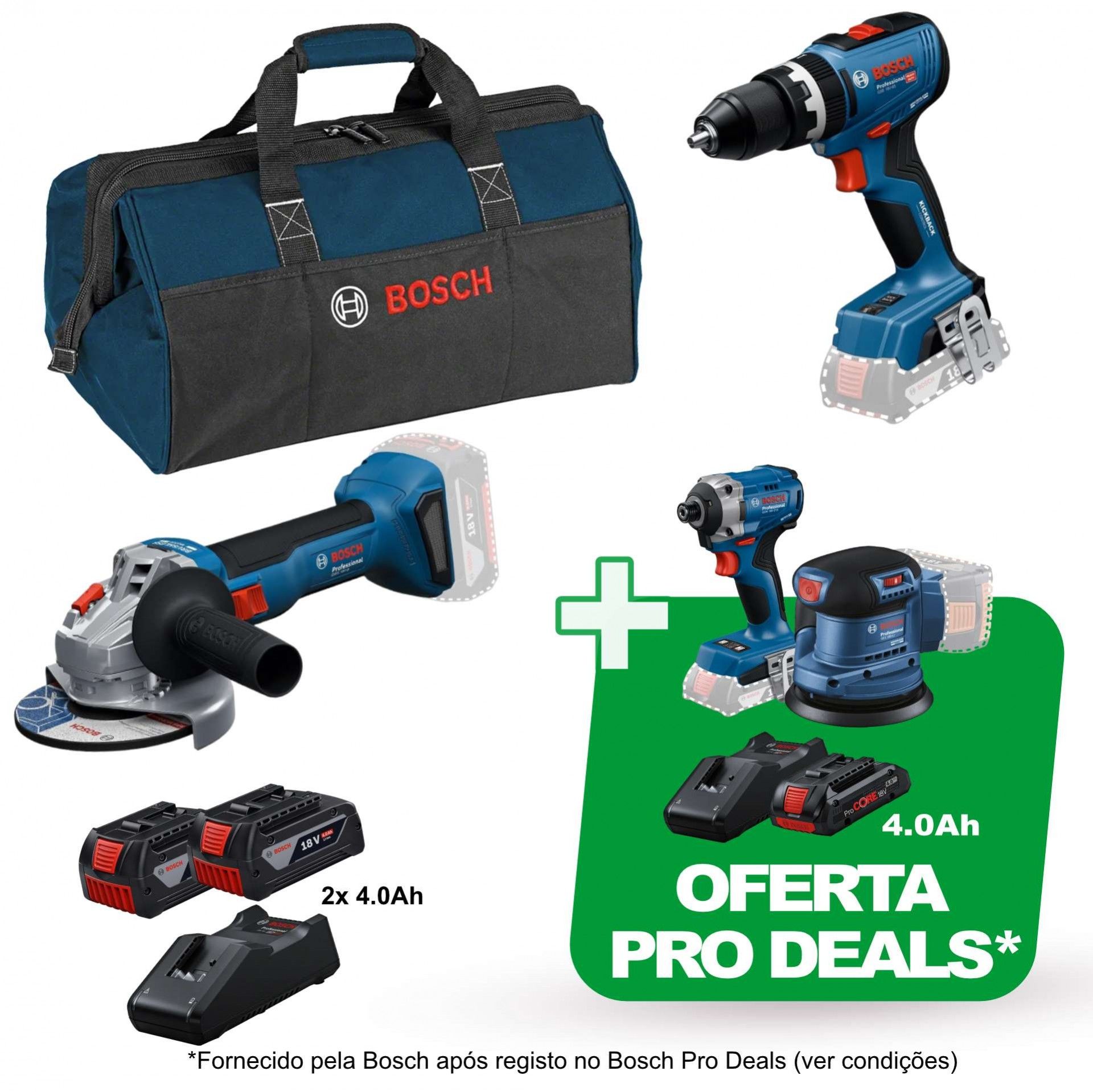 Aparafusadoras c/percussão GSB 18V-65 + GWS 18V-8 Professional + Oferta ProDeals refª 0615A5008Z BOS