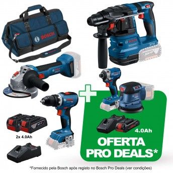 Kit f Aparafusadora GSR 18V-65 + Rebarbadora GWS 18V-8 + Martelo GBH 18V-22 Professional + Oferta Pr Kit f Aparafusadora GSR 18V-65 + Rebarbadora GWS 18V-8 + Martelo GBH 18V-22 Professional + Oferta Pr
