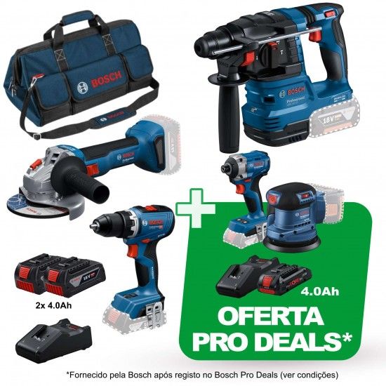 Kit f Aparafusadora GSR 18V-65 + Rebarbadora GWS 18V-8 + Martelo GBH 18V-22 Professional + Oferta Pr Kit f Aparafusadora GSR 18V-65 + Rebarbadora GWS 18V-8 + Martelo GBH 18V-22 Professional + Oferta Pr