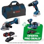 Aparafusadoras c/percuss�o GSB 18V-65 + GWS 18V-8 Professional + Oferta ProDeals ref� 0615A5008Z BOS