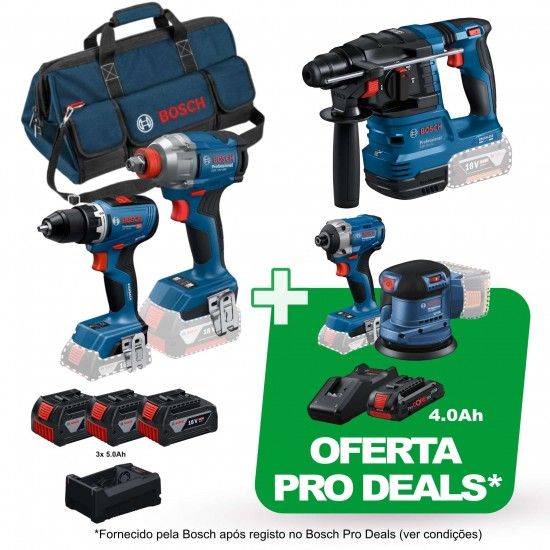 Kit Aparafusadora GSR 18V-65 + Chave impacto GDX 18V-285 + Martelo GBH 18V-22 Professional + Oferta 