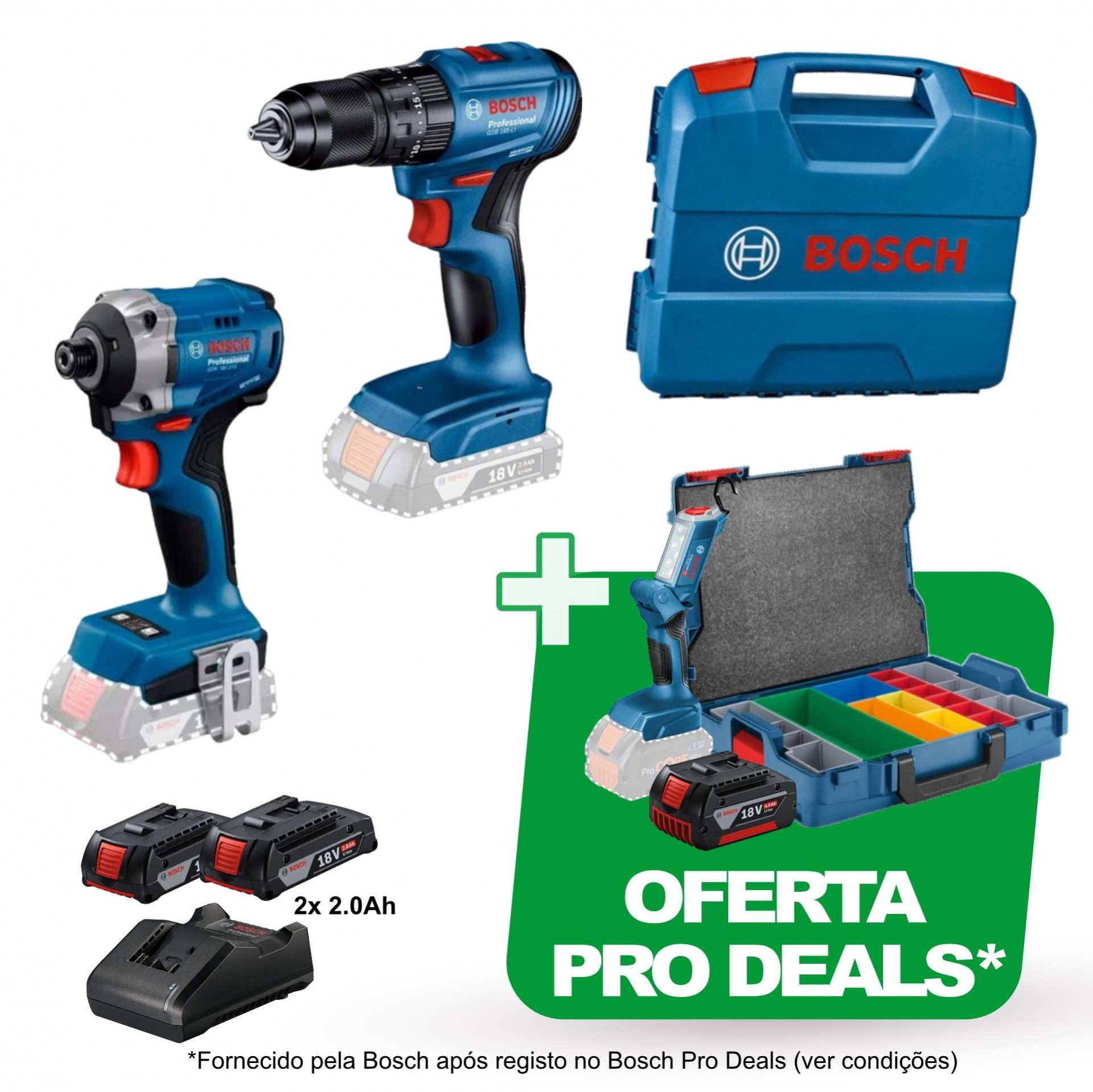 Aparafusadoras c/percussão GSB 185-LI + GDR 18V-215 Professional + Oferta ProDeals refª 06019N2024 B