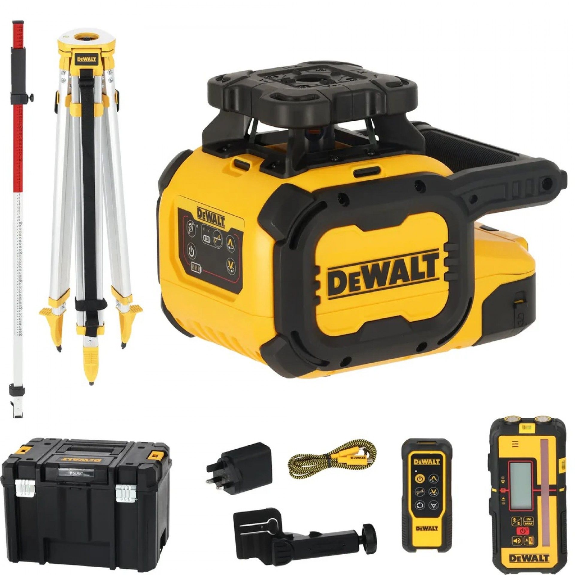 Kit Laser Rotativo Vermelho + Tripé + Régua refª DCLE15211RL-QW Dewalt