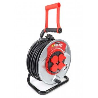Extensão Elétrica, Enrolador Metal, 40m, 3G2,5mm² refª 63886 MADER Extensão Elétrica, Enrolador Metal, 40m, 3G2,5mm² refª 63886 MADER