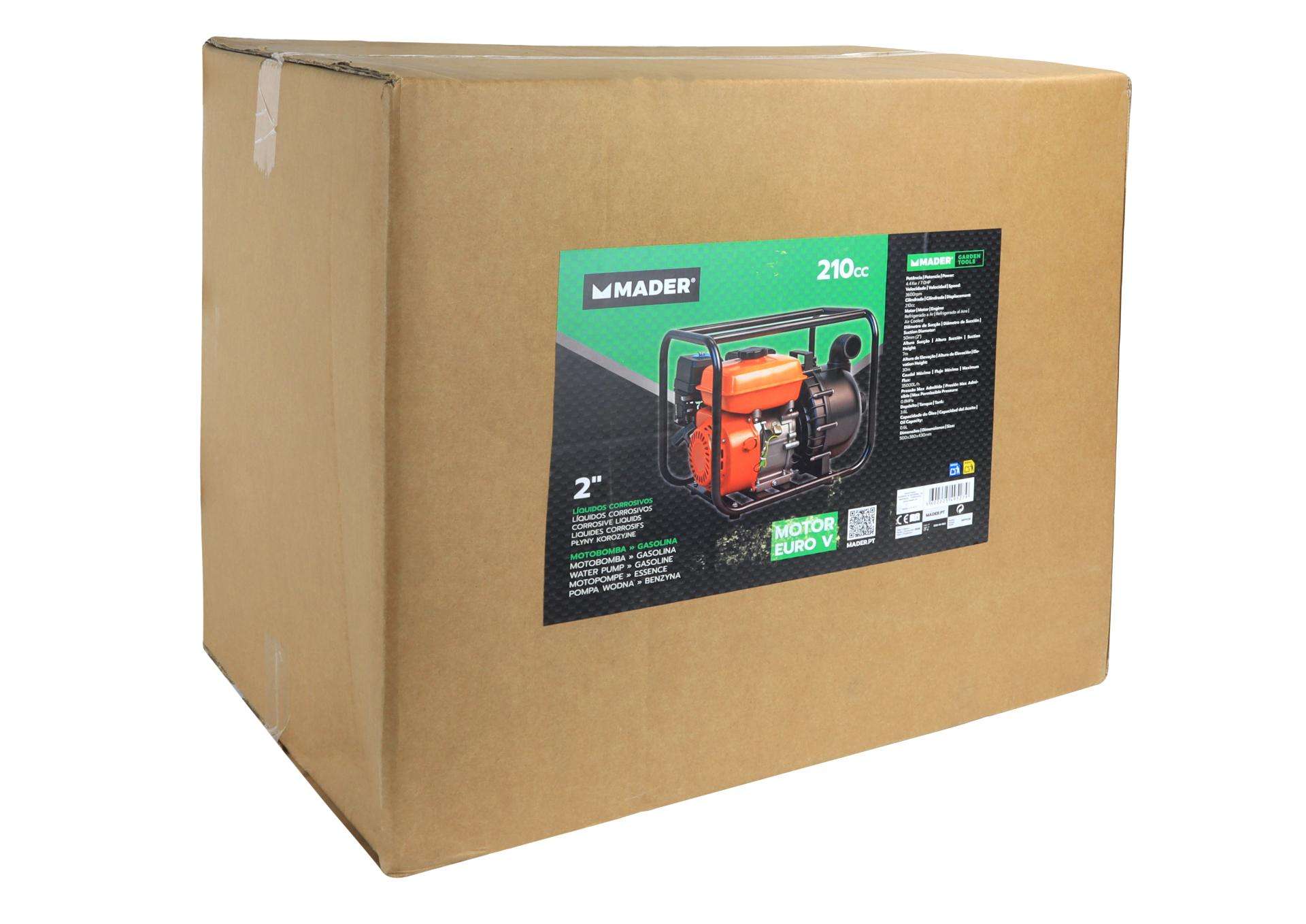 Motobomba, 210cc, 2, Líquidos Corrosivos refª 49527 MADER