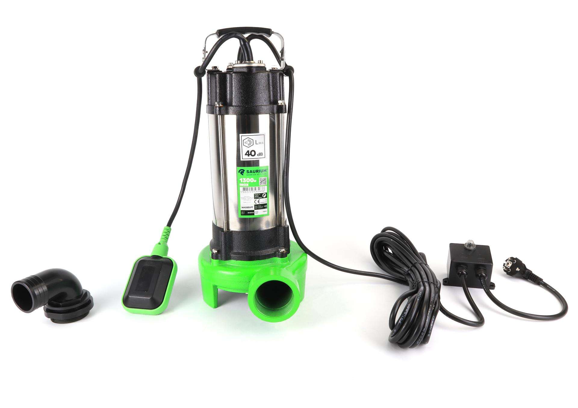 Bomba Submersível, Águas Sujas, 1300W, com Triturador refª 48583 SAURIUM