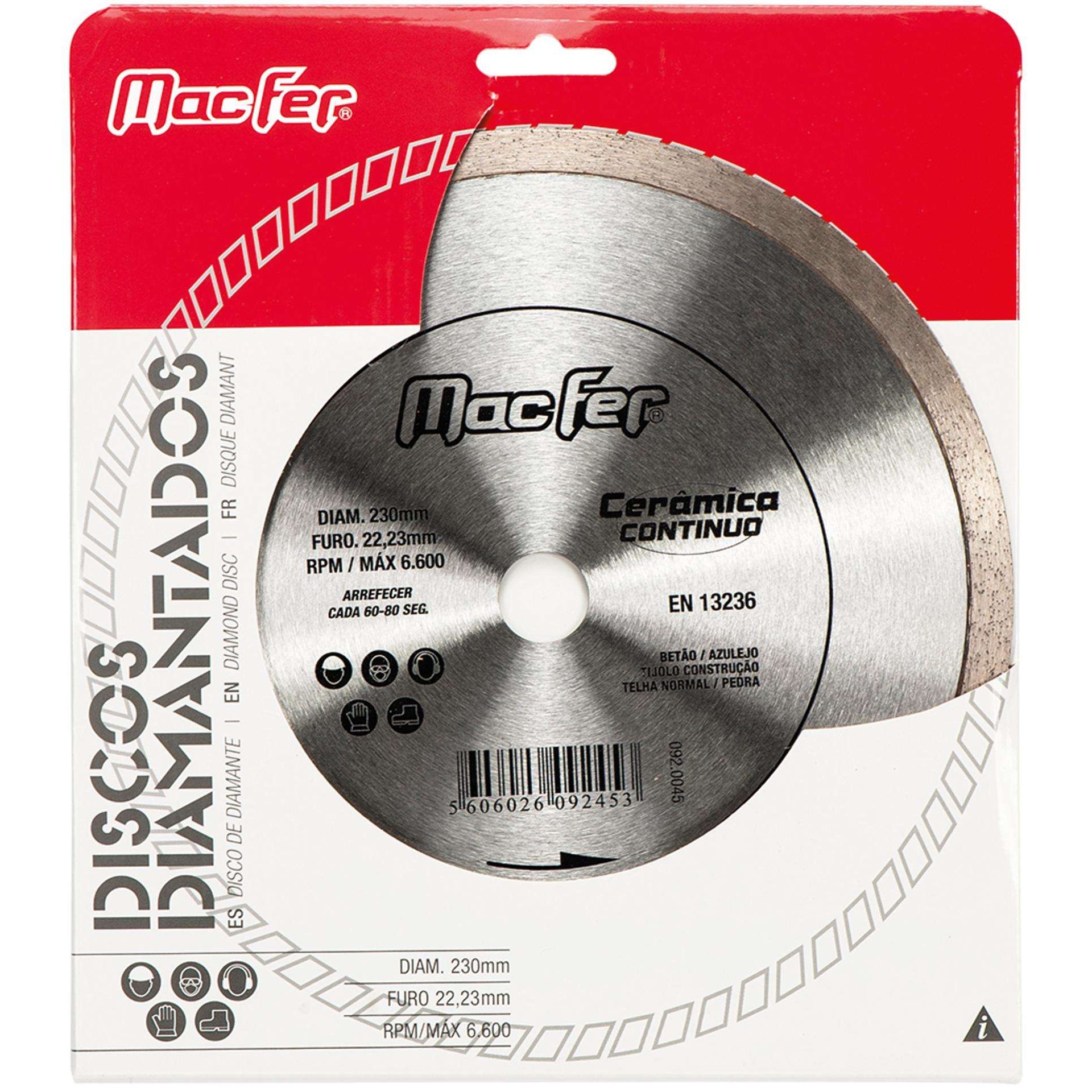 Disco diam. MacFer Cerâmica Contínuo 230mm refª 092.0045 MACFER
