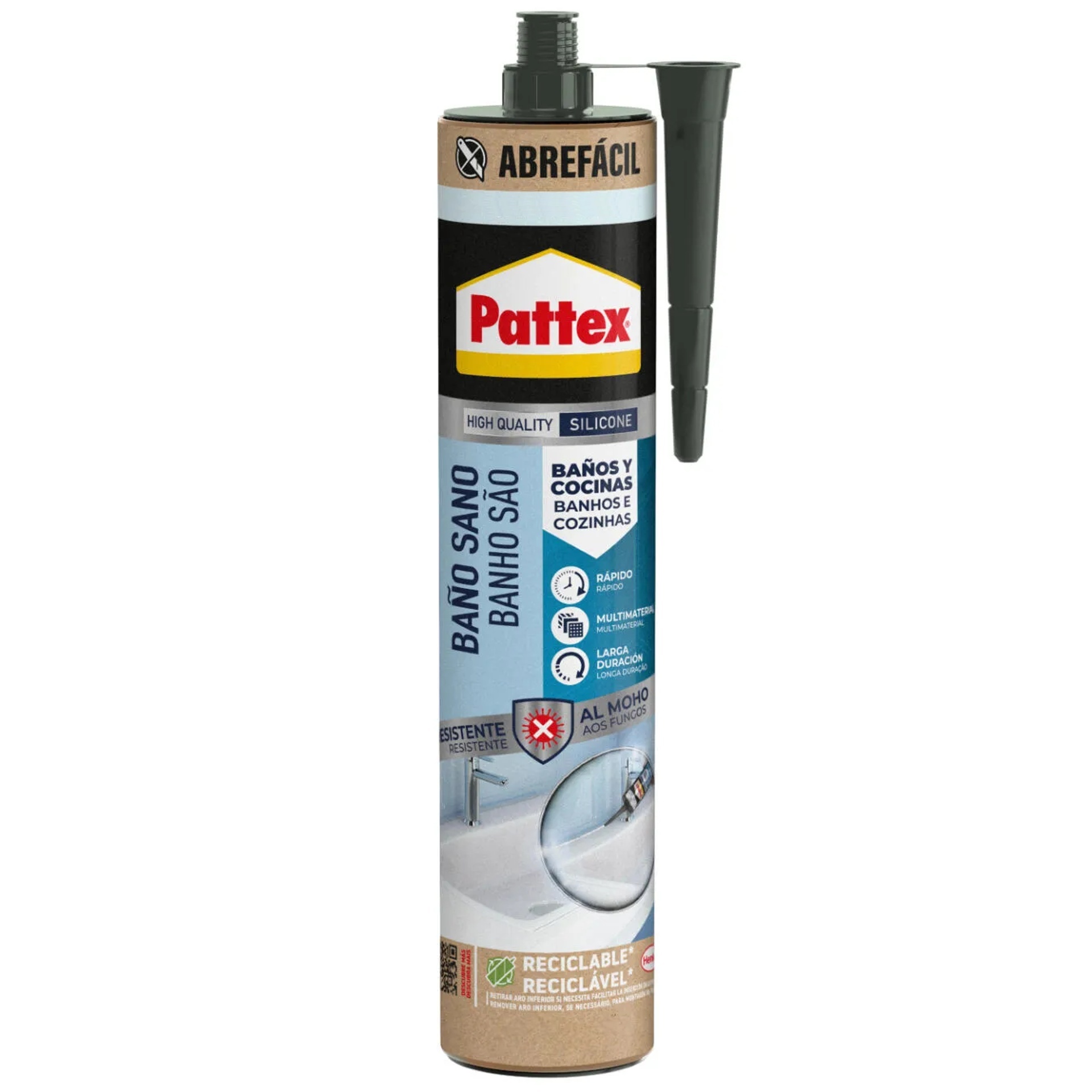 Silicone banhos e cozinha sã Transparente 280ml refª 3032433 Pattex