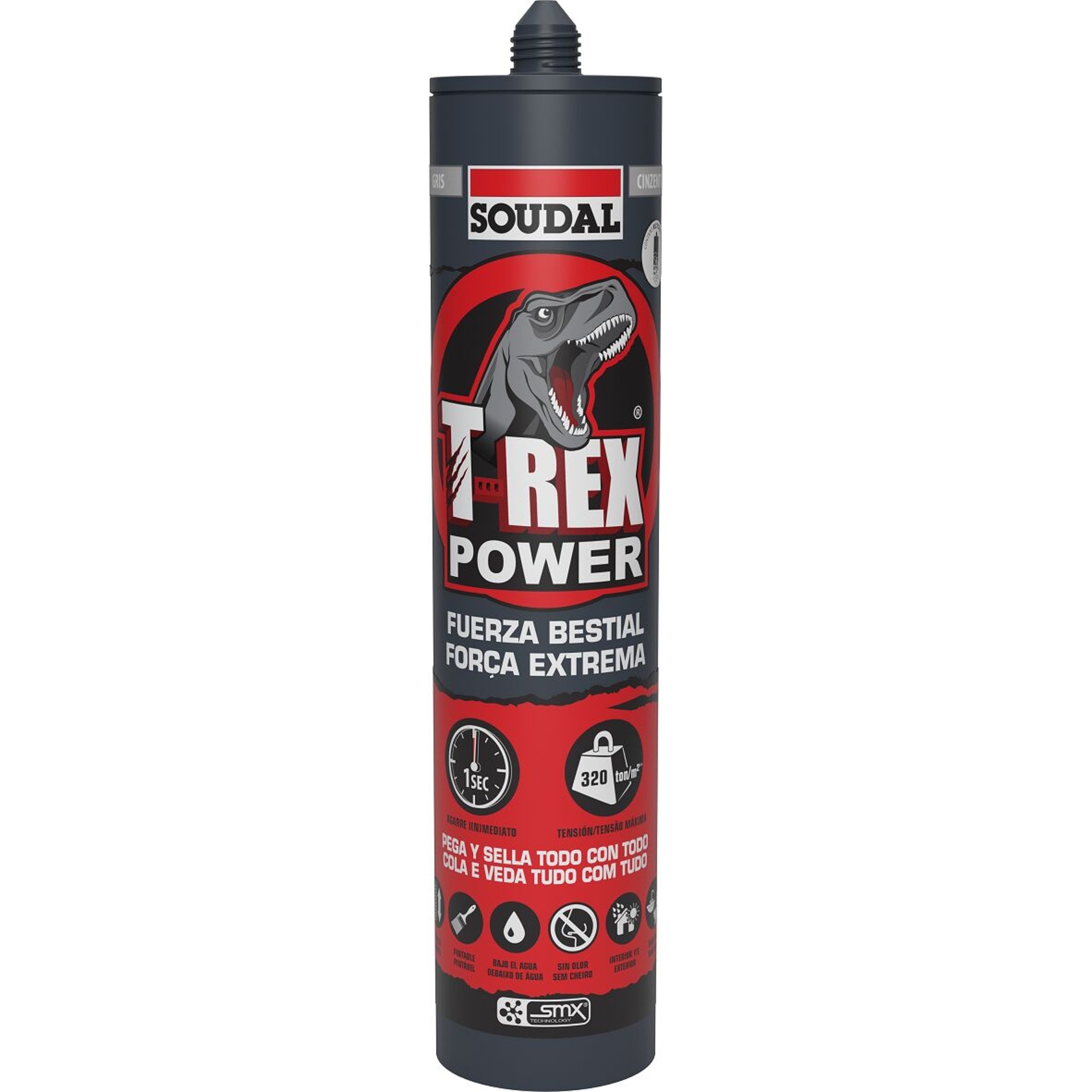 T-Rex Power cinza 290ml refª 118693 Soudal