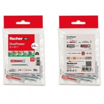 Bucha DuoPower 8x40mm + parafuso 18p� ref� 560753 FISCHER