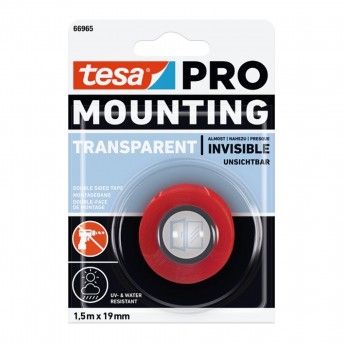 Fita dupla face 1.5x19mm transparente refª 66965 TESA Fita dupla face 1.5x19mm transparente refª 66965 TESA