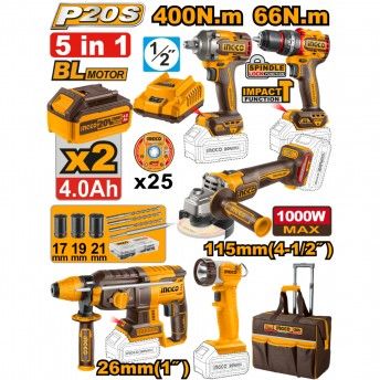 Kit brushless Aparafusadora (CIDLI206681) + Chave impacto (CIWLI20401) + Rebarbadora (CAGLI27153) + Kit brushless Aparafusadora (CIDLI206681) + Chave impacto (CIWLI20401) + Rebarbadora (CAGLI27153) +