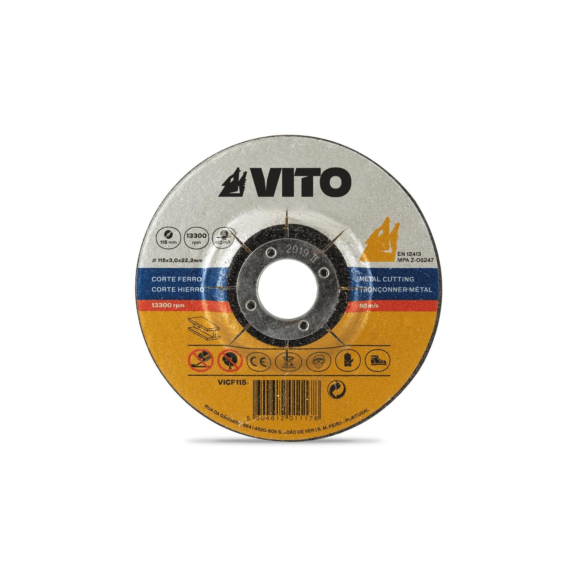 Disco corte ferro 230mm refª VICF230 VITO