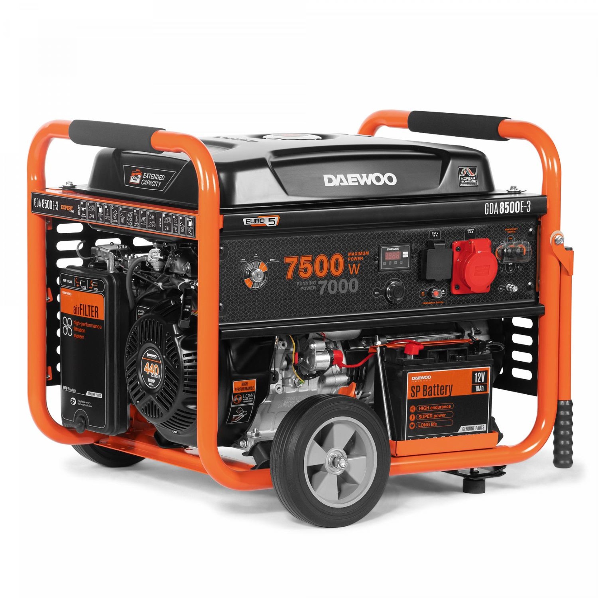Gerador Gasolina 8.5KVA 439cc refª GD8500E-3 Daewoo