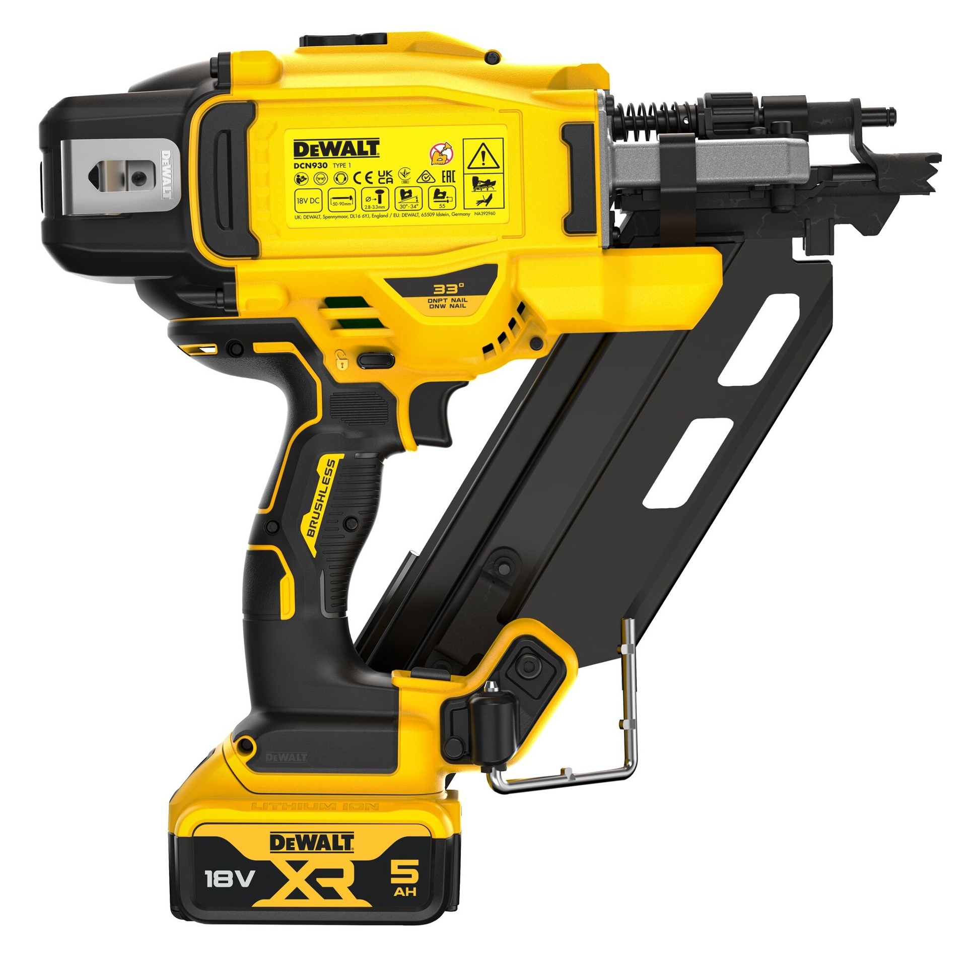 Pregadora Estruturas XR 18V + 2 Bat. Li-Ion 5Ah refª DCN930P2-QW DeWalt