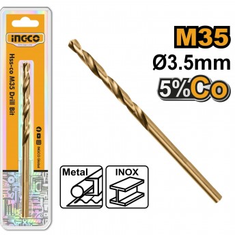Broca Para Ferro M35 Em Blister 3.5Mm (1 Un) refª DBT01130351 INGCO Broca Para Ferro M35 Em Blister 3.5Mm (1 Un) refª DBT01130351 INGCO