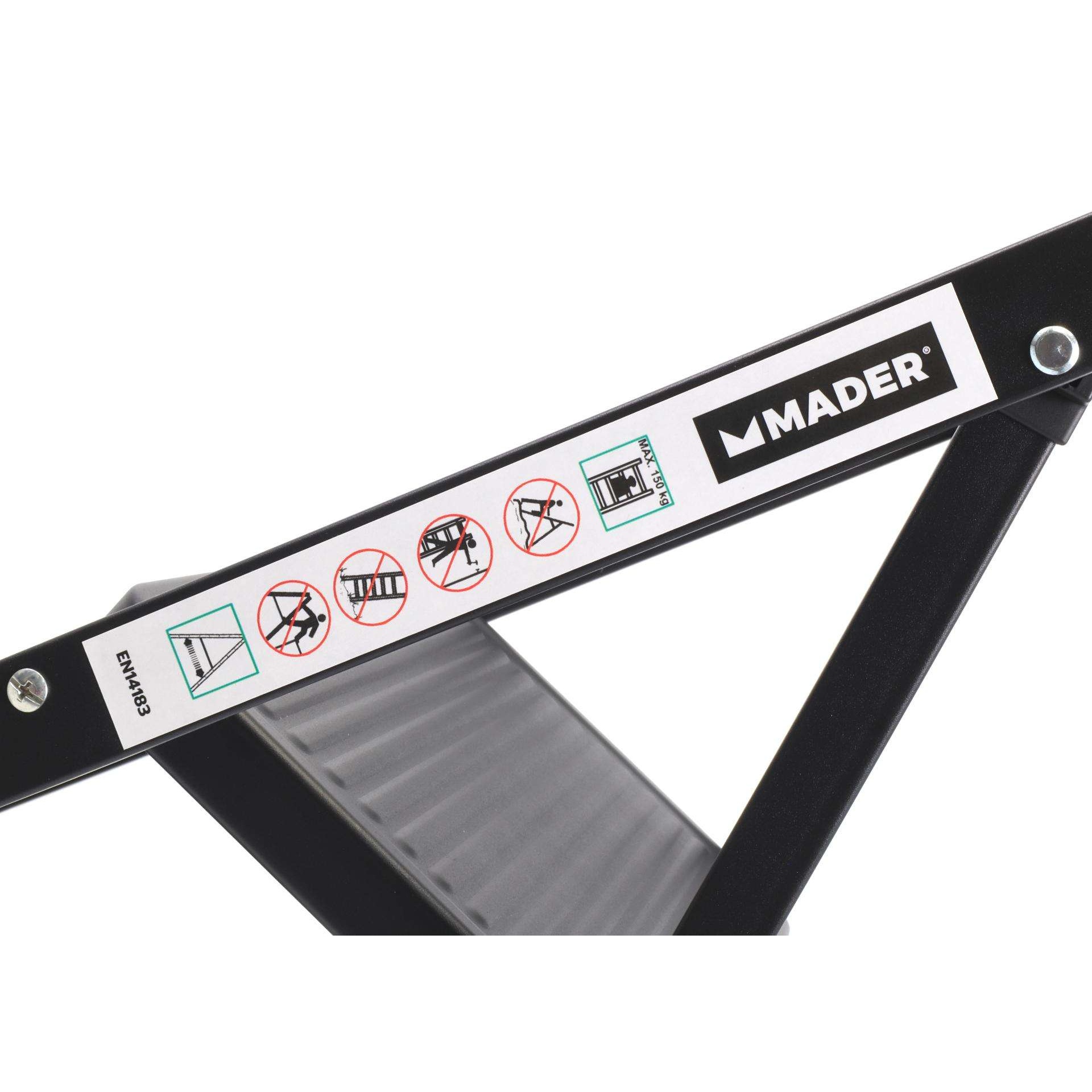 Escadote, 2D, Aço, Preto refª 10415 MADER