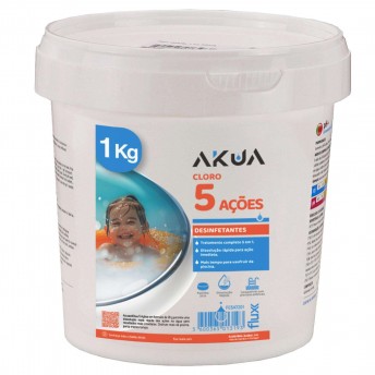 Cloro 5 Açoes Tableta 20gr 1Kg AKUA refª FC5AT201 FLUX Cloro 5 Açoes Tableta 20gr 1Kg AKUA refª FC5AT201 FLUX